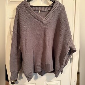 Free People V-Neck Sweater - grey